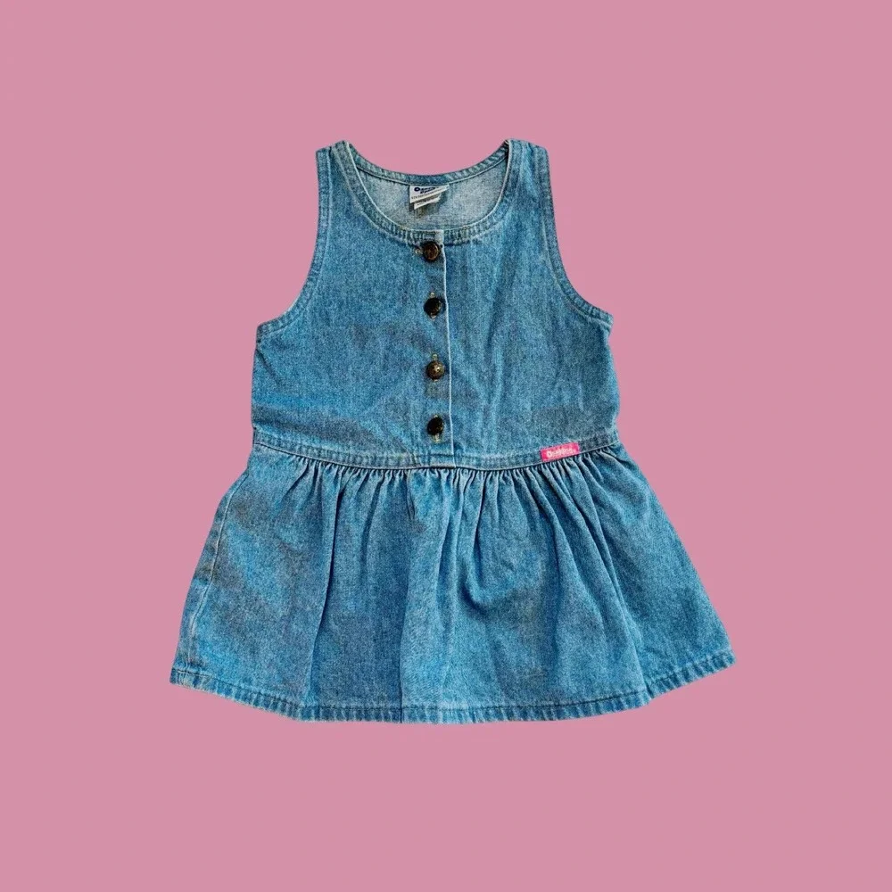 Vintage Oshkosh B'Gosh Light‎ Denim Dress, Made in USA, Size 2T